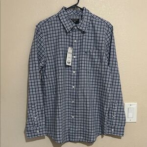 Dockers Men's Blue Checkered Button Down Shirt